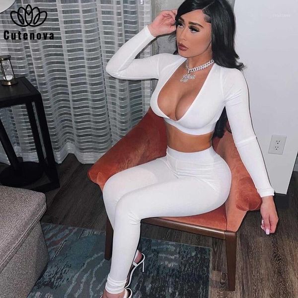 women's two piece pants cutenove party club suit summer 2021 solid color v-neck crop 2 set vetement femme outfits, White
women's two piece pants cutenove party club suit summer 2021 solid color v-neck crop 2 set vetement femme outfits, White