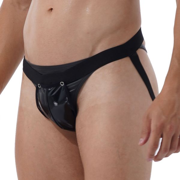 mens lingerie g-string thong underwear wet look patent leather briefs open butt bulge pouch panties elastic waistband underpants, Black;white
mens lingerie g-string thong underwear wet look patent leather briefs open butt bulge pouch panties elastic waistband underpants, Black;white