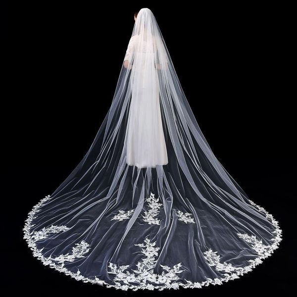 bridal veils janevini welon slubny dlugi 3.5 meters long wedding veil lace appliques one layer with comb ivory tulle mariage, Black
bridal veils janevini welon slubny dlugi 3.5 meters long wedding veil lace appliques one layer with comb ivory tulle mariage, Black