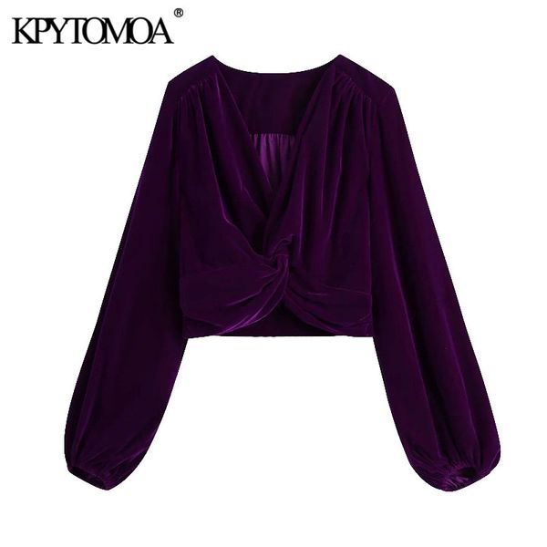 women fashion with knot velvet cropped blouses vintage v neck lantern sleeve female shirts blusas chic 210416, White
women fashion with knot velvet cropped blouses vintage v neck lantern sleeve female shirts blusas chic 210416, White