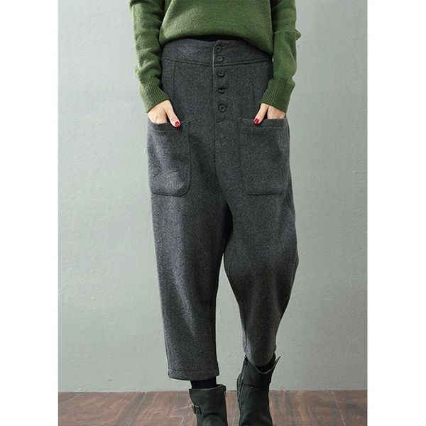women's pants & capris autumn winter 2021 women casual loose high waist woolen all-match wool harem grey trousers, Black;white
women's pants & capris autumn winter 2021 women casual loose high waist woolen all-match wool harem grey trousers, Black;white