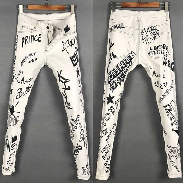 men's jeans american street style fashion retro gray white elastic slim fit printed for hip hop denim punk pencil pants xyen, Blue
men's jeans american street style fashion retro gray white elastic slim fit printed for hip hop denim punk pencil pants xyen, Blue
