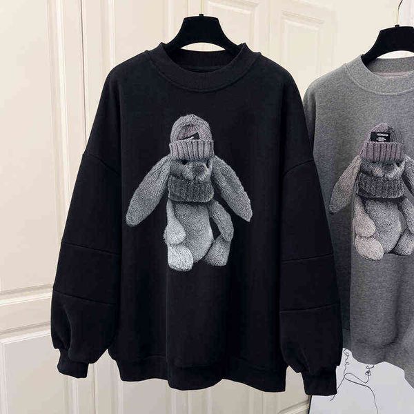 women's hoodies sweatshirts plush thickened little bear round neck sweater women's autumn and winter 2022 large loose foreign styl, Black
women's hoodies sweatshirts plush thickened little bear round neck sweater women's autumn and winter 2022 large loose foreign styl, Black
