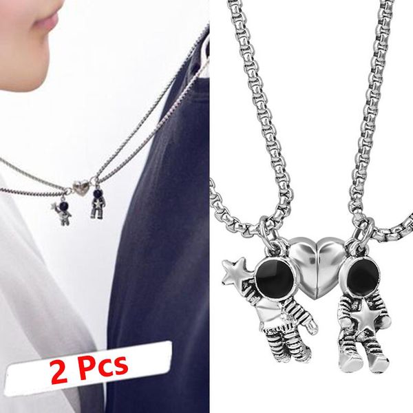 pendant necklaces spaceman heart magnetic necklace astronaut creative star couple friendship jewelry lovers gift, Silver
pendant necklaces spaceman heart magnetic necklace astronaut creative star couple friendship jewelry lovers gift, Silver