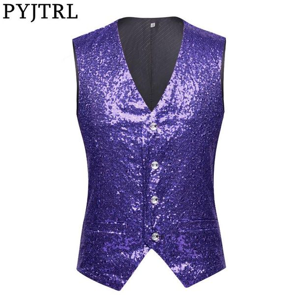 men's vests pyjtrl men paillette waistcoat luxurious purple lavender pink full sequins wedding groom vest gilet homme dj bar singers co, Black;white
men's vests pyjtrl men paillette waistcoat luxurious purple lavender pink full sequins wedding groom vest gilet homme dj bar singers co, Black;white