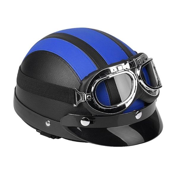 motorcycle helmets universal scooter synthetic leather open face half helmet & visor uv goggles blue equipments parts
motorcycle helmets universal scooter synthetic leather open face half helmet & visor uv goggles blue equipments parts