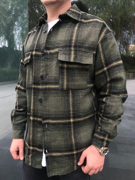 men's casual shirts winter season oversize loose lumberjack outfit shirt streetwear style jacket coat, White;black
men's casual shirts winter season oversize loose lumberjack outfit shirt streetwear style jacket coat, White;black