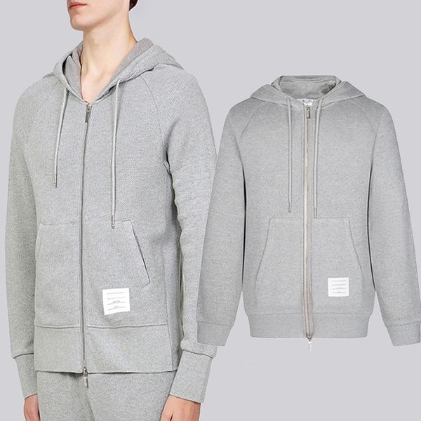 tb four bar dark jacquard stripe pure cotton sweater zipper hooded sports cardigan brand jacket couple fashion man, Gray
tb four bar dark jacquard stripe pure cotton sweater zipper hooded sports cardigan brand jacket couple fashion man, Gray