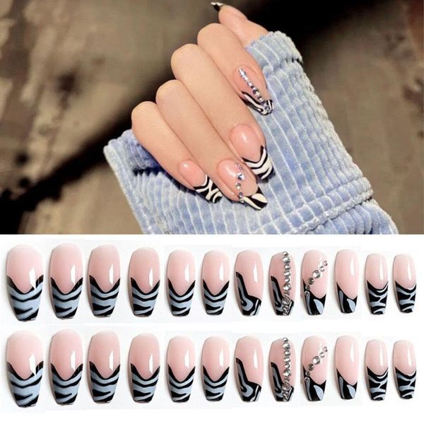 false nails 24pcs/set speckled pink full cover nail tips long ballerina t shape fake manicure beauty tools, Red;gold
false nails 24pcs/set speckled pink full cover nail tips long ballerina t shape fake manicure beauty tools, Red;gold