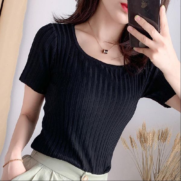 t shirts women shirt square neck tees solid cotton short sleeve tee cottons for summer, White
t shirts women shirt square neck tees solid cotton short sleeve tee cottons for summer, White