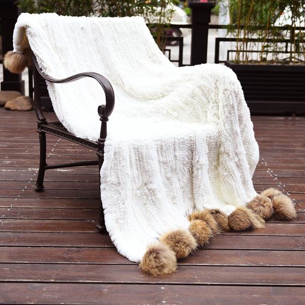 blankets cx-d-108 decorative sofa blanket throws rex fur knit throw with racoon