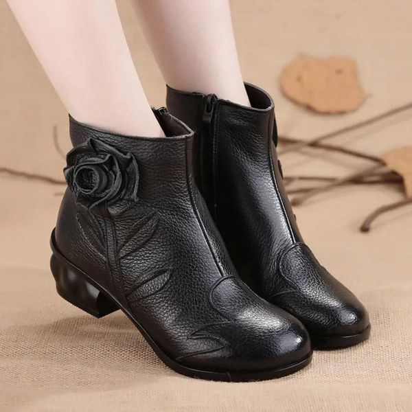 boots hollow women's shoes ethnic style short plus velvet single leather handmade retro cowhide women, Black
boots hollow women's shoes ethnic style short plus velvet single leather handmade retro cowhide women, Black