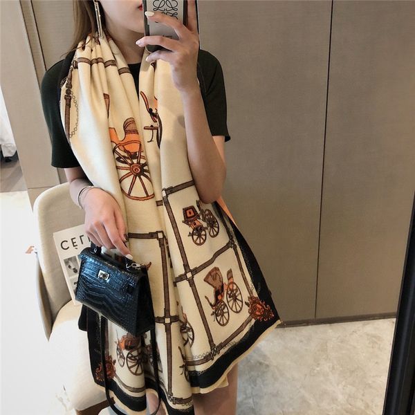 and winter imitation cashmere long thickened carriage scarf air conditioning warm shawl double-sided bib women, Blue;gray
and winter imitation cashmere long thickened carriage scarf air conditioning warm shawl double-sided bib women, Blue;gray