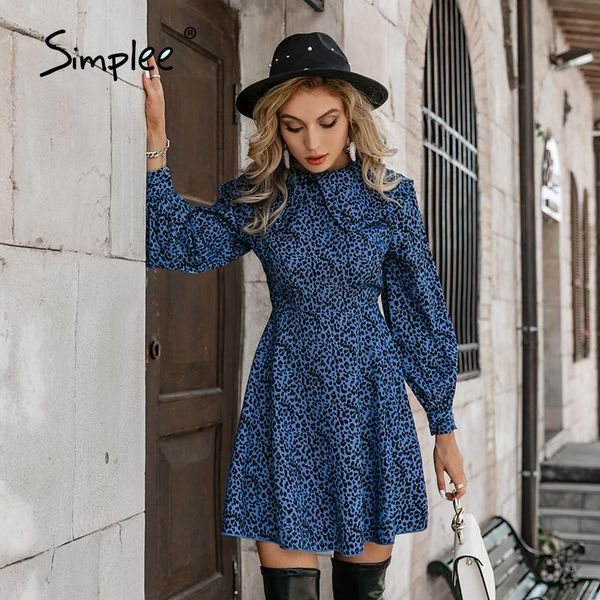 casual dresses simplee ruffled doll collar lantern sleeves leopard a-line women dress holiday high waist blue mini female autumn vestidos, Black;gray
casual dresses simplee ruffled doll collar lantern sleeves leopard a-line women dress holiday high waist blue mini female autumn vestidos, Black;gray