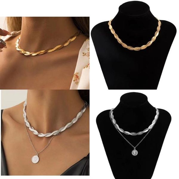 chokers metal gold twist woven snake bone clavicle chain choker necklace accessories for women hip hop short collar jewelry, Golden;silver
chokers metal gold twist woven snake bone clavicle chain choker necklace accessories for women hip hop short collar jewelry, Golden;silver