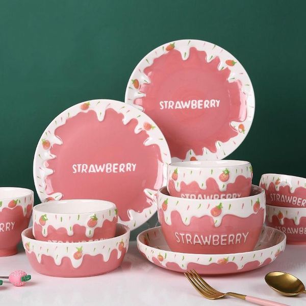 ceramic cute pink strawberry steamed egg soup bowl with lid creative steak plate dinner dish salad dessert home tableware bowls
ceramic cute pink strawberry steamed egg soup bowl with lid creative steak plate dinner dish salad dessert home tableware bowls
