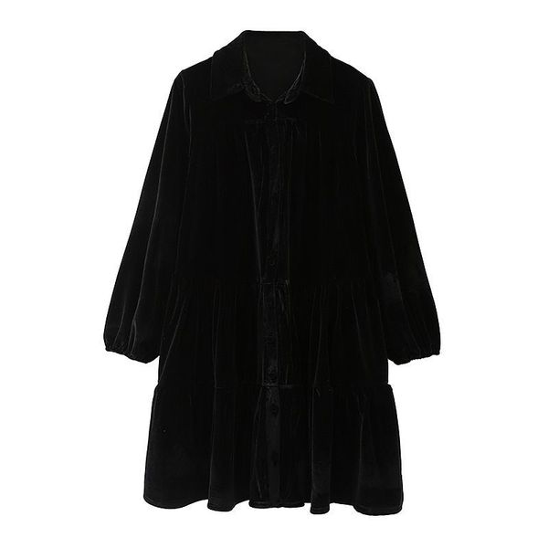 autumn winter women dress velvet shirt-style collared long sleeves short elegant fashion casual es 210420, Black;gray
autumn winter women dress velvet shirt-style collared long sleeves short elegant fashion casual es 210420, Black;gray