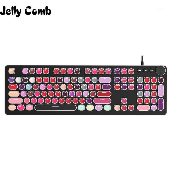 jelly comb backlit wired machinery keyboard punk metal round key cap104 keys multimedia1
jelly comb backlit wired machinery keyboard punk metal round key cap104 keys multimedia1
