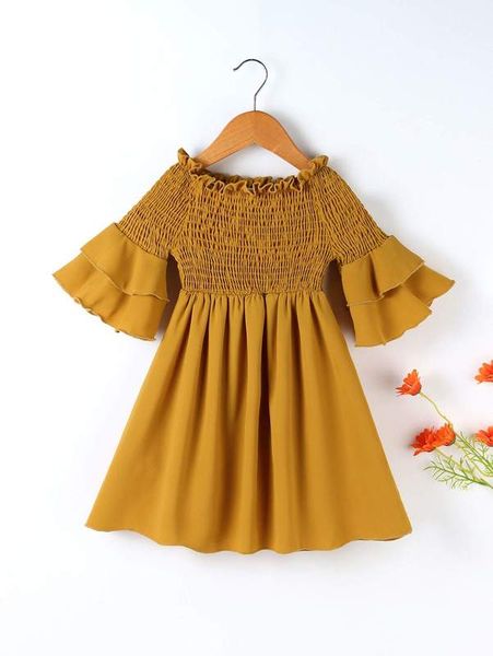 little girl's pleated ruffle sleeved dress she, Red;yellow
little girl's pleated ruffle sleeved dress she, Red;yellow