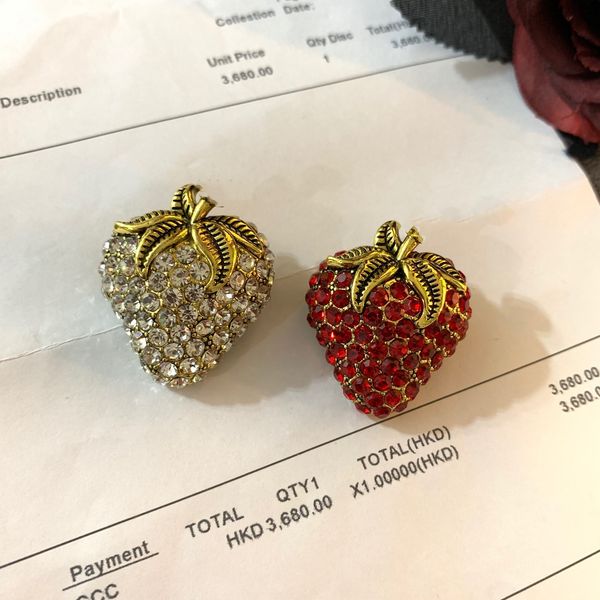 european and american strawberry letter brooch fashion temperament diamond stud earring set female fast delivery, Gray
european and american strawberry letter brooch fashion temperament diamond stud earring set female fast delivery, Gray
