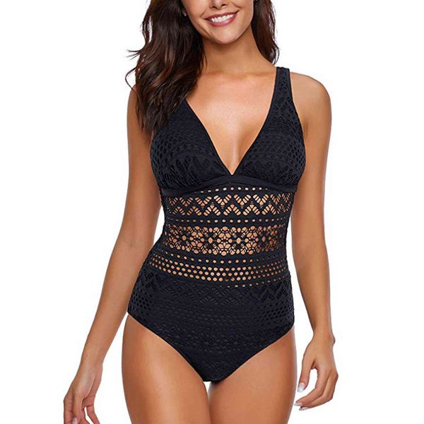 bikini mesh 2021 swimsuit one fashion piece swimwear, White;black