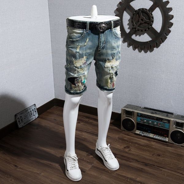 summer mens fashion slim fit knee length jeans casual embroidery hole ripped denim shorts plus size 40 short trousers, Blue
summer mens fashion slim fit knee length jeans casual embroidery hole ripped denim shorts plus size 40 short trousers, Blue