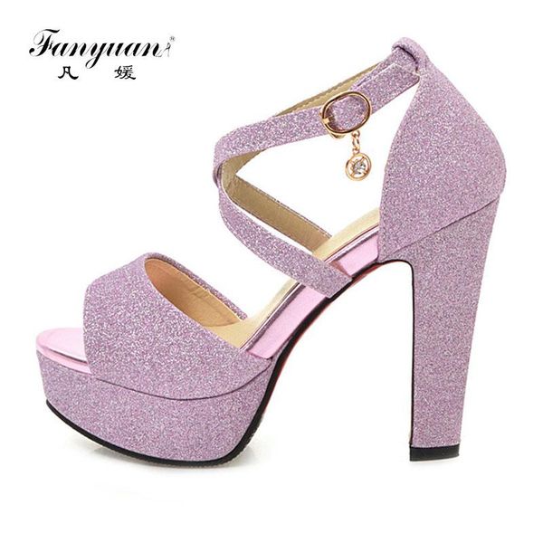 fanyuan bling ladies sandals women's summer footwear peep toe party wedding shoes cross-tied buckle glitter female's high heels, Black
fanyuan bling ladies sandals women's summer footwear peep toe party wedding shoes cross-tied buckle glitter female's high heels, Black