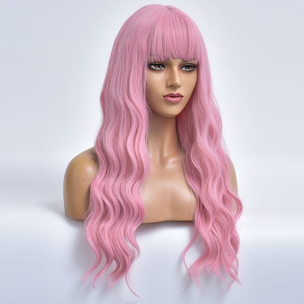 costume accessories cosplay pink long wave colored hair synthetic wigs for white women with bangs natural daily heat resistant female fiber, Silver
costume accessories cosplay pink long wave colored hair synthetic wigs for white women with bangs natural daily heat resistant female fiber, Silver