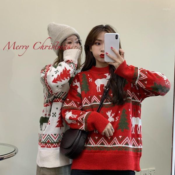 autumn and winter women's sweater christmas fashion long sleeve knitted ladies loose clothes oversized woman sweaters, White;black
autumn and winter women's sweater christmas fashion long sleeve knitted ladies loose clothes oversized woman sweaters, White;black