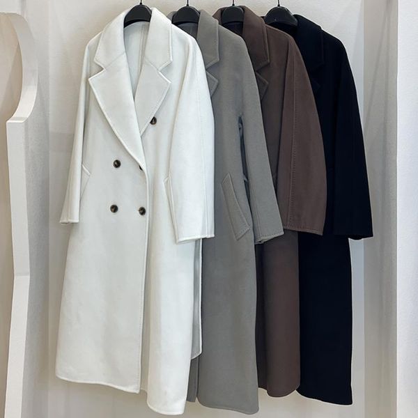 women's wool & blends high-end temperament 2021 autumn winter european and american long sleeve suit collar straight tube woolen coat, Black
women's wool & blends high-end temperament 2021 autumn winter european and american long sleeve suit collar straight tube woolen coat, Black