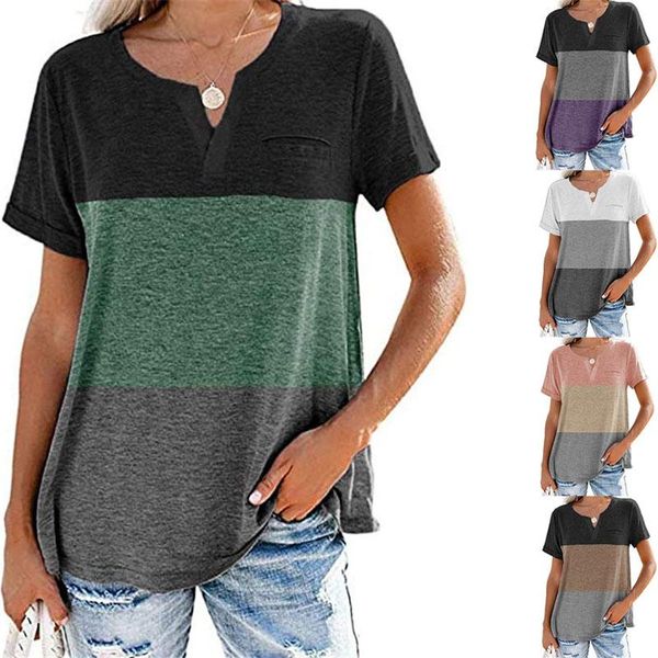 summer women casual t-shirt patchwork v-neck short slevve tee plus size ladies loose t-shirts streetwear clothes women's, White
summer women casual t-shirt patchwork v-neck short slevve tee plus size ladies loose t-shirts streetwear clothes women's, White
