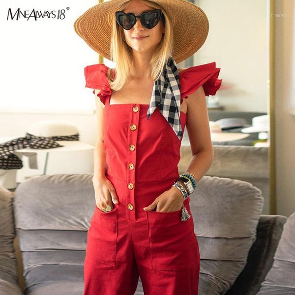 women's jumpsuits & rompers wide leg flare red women square collar breasted female casual beach playsuits spring 2022 pocket women', Black;white
women's jumpsuits & rompers wide leg flare red women square collar breasted female casual beach playsuits spring 2022 pocket women', Black;white