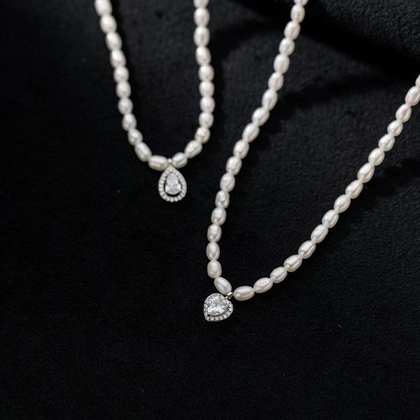 chains elegant freshwater pearl necklace for women cz zircon water drop heart pendants necklaces korean style jewelry 2021, Silver
chains elegant freshwater pearl necklace for women cz zircon water drop heart pendants necklaces korean style jewelry 2021, Silver
