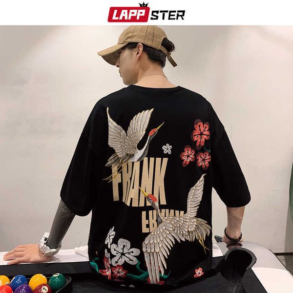 lappster men japanese streetwear crane shirt summer mens harajuku black shirts male white korean loose ees plus size 210629, White;black
lappster men japanese streetwear crane shirt summer mens harajuku black shirts male white korean loose ees plus size 210629, White;black