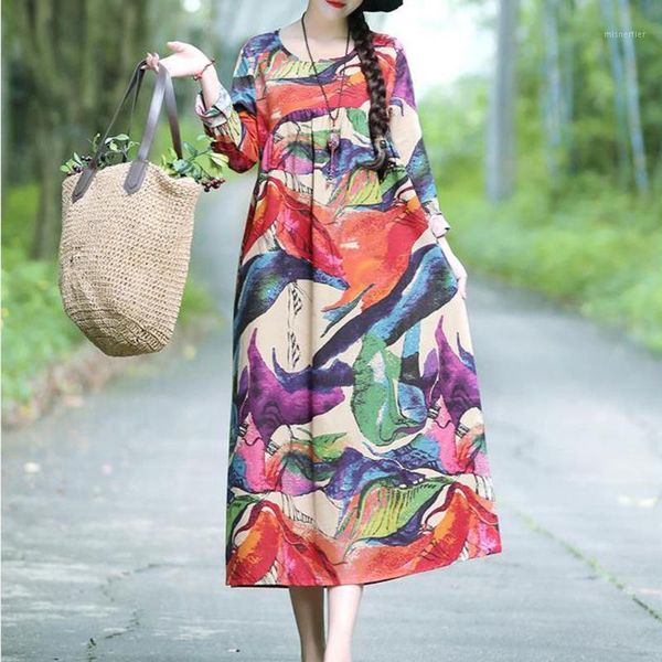 plus size floral women dresses robe boho cotton linen maxi long dress sleeve casual retro loose, Black;gray
plus size floral women dresses robe boho cotton linen maxi long dress sleeve casual retro loose, Black;gray