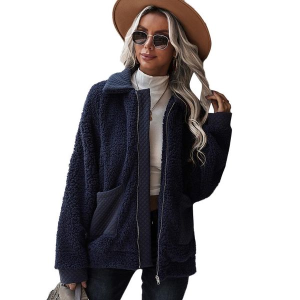 women's wool & blends 2021 real s autumn and winter product jacket pure color plush casual temperament clothing, Black
women's wool & blends 2021 real s autumn and winter product jacket pure color plush casual temperament clothing, Black