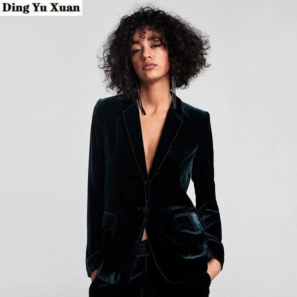 women's suits & blazers vintage velvet blazer coat women 2021 fashion notched long sleeve office work wear suit jacket grey green red b, White;black
women's suits & blazers vintage velvet blazer coat women 2021 fashion notched long sleeve office work wear suit jacket grey green red b, White;black