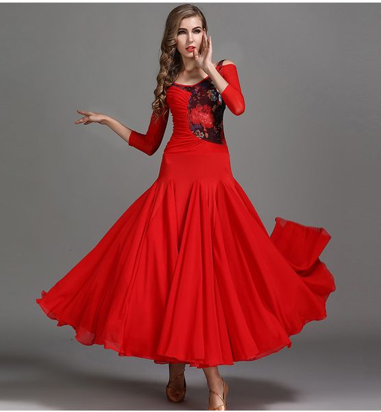 standard es women waltz modern competition dancing skirt ballroom dance, Black;red
standard es women waltz modern competition dancing skirt ballroom dance, Black;red