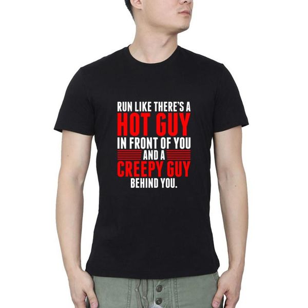 men's t-shirts run like theres a guy casual summer t-shirt streetwear o neck, White;black
men's t-shirts run like theres a guy casual summer t-shirt streetwear o neck, White;black