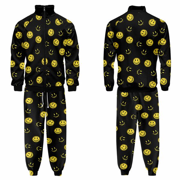 the fine fleece hoodies production of 2021 men's smiling face small floral printing vertical collar zipper sweater suit, Black
the fine fleece hoodies production of 2021 men's smiling face small floral printing vertical collar zipper sweater suit, Black