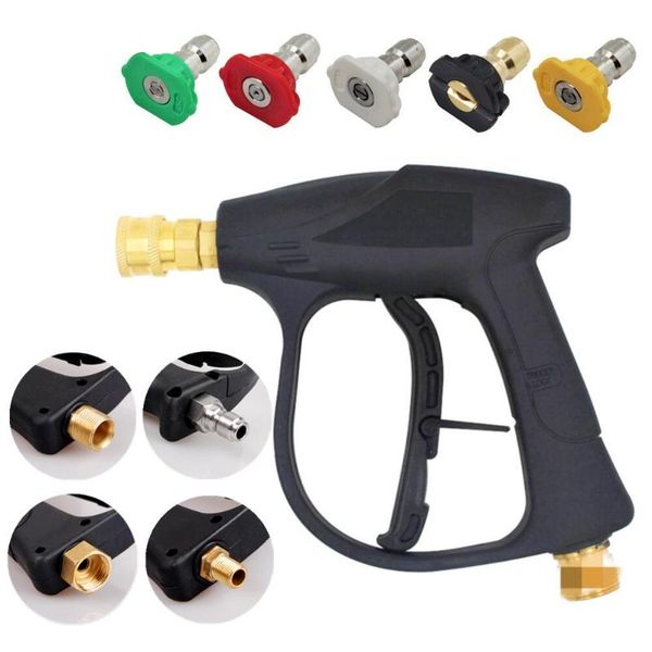 water gun & snow foam lance high pressure car wash with 5pcs g1/4 nozzles angle adjustable jet washer clear tool
water gun & snow foam lance high pressure car wash with 5pcs g1/4 nozzles angle adjustable jet washer clear tool