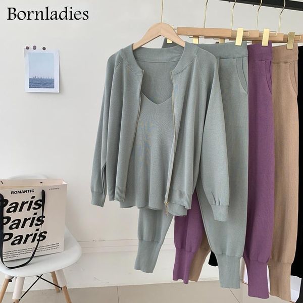 women's two piece pants bornladies autumn winter women 3 pieces sweater set full sleeve knitted cardigans & sleeveless camisole 2021, White
women's two piece pants bornladies autumn winter women 3 pieces sweater set full sleeve knitted cardigans & sleeveless camisole 2021, White