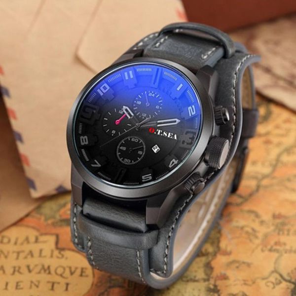 wristwatches three-eye blue light glass watch men calendar function and life waterproof quartz watches belt wrist reloj hombre, Slivery;brown
wristwatches three-eye blue light glass watch men calendar function and life waterproof quartz watches belt wrist reloj hombre, Slivery;brown