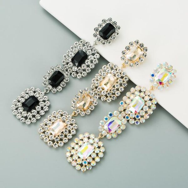 exaggerated elegant geometry hollow alloy earrings pendant inlaid glass rhinestone fashion temperament long ear jewelry dangle & chandelier, Silver
exaggerated elegant geometry hollow alloy earrings pendant inlaid glass rhinestone fashion temperament long ear jewelry dangle & chandelier, Silver