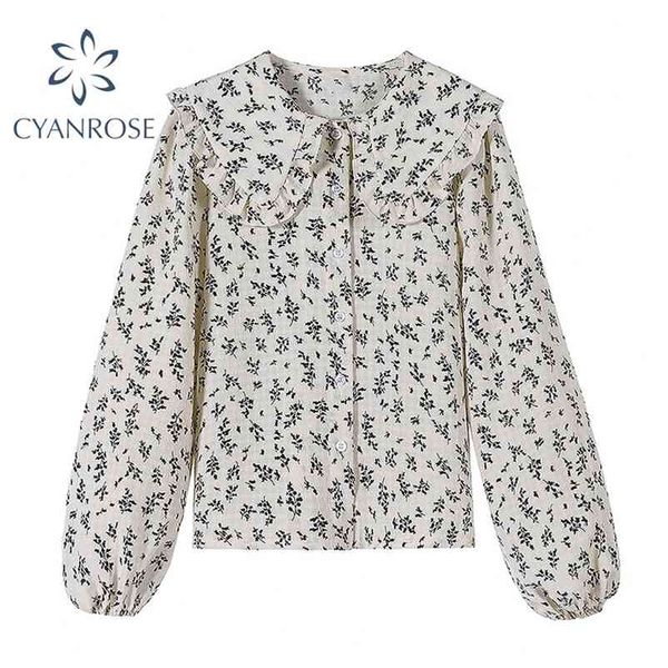 button up shirt women floral mori girl korean long sleeve peter pan collar blouse female elegant chic boho fashion blusas 210430, White
button up shirt women floral mori girl korean long sleeve peter pan collar blouse female elegant chic boho fashion blusas 210430, White