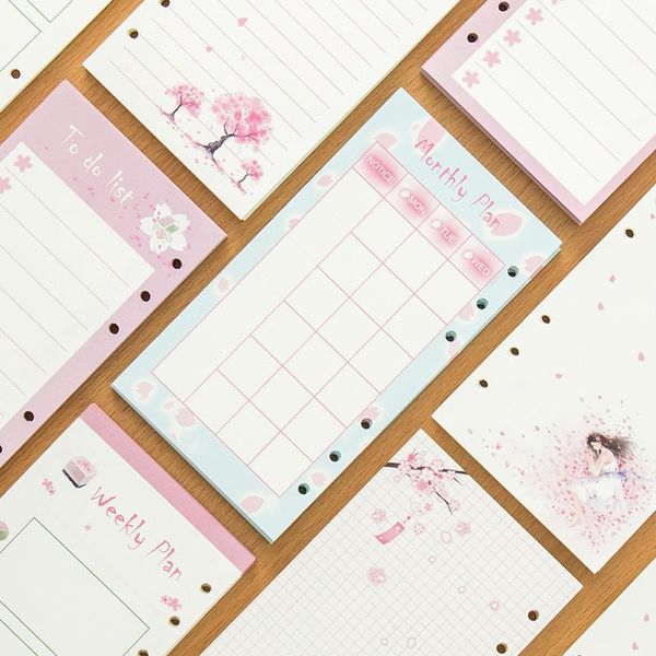 40sheets/lot a5 colorful refills spiral cherry blossoms notebook inner pages 6holes dairy planner loose leaf binder paper notepads, Purple;pink
40sheets/lot a5 colorful refills spiral cherry blossoms notebook inner pages 6holes dairy planner loose leaf binder paper notepads, Purple;pink