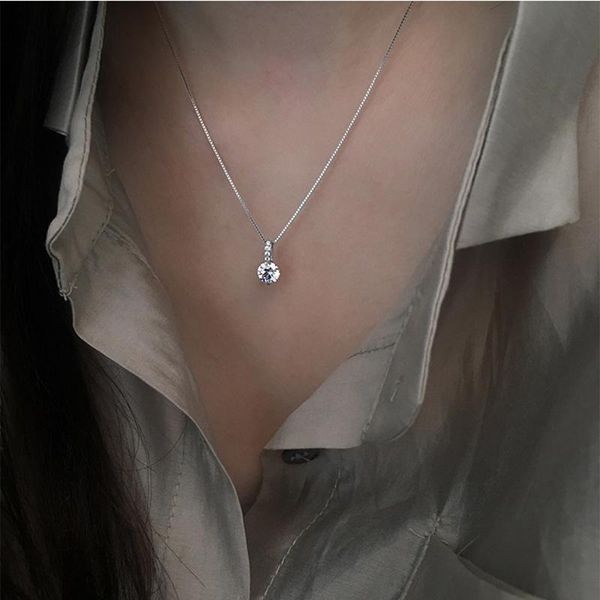 chains 925 sterling silver geometric drop zircon necklace for women simple clavicle chain gifts
chains 925 sterling silver geometric drop zircon necklace for women simple clavicle chain gifts