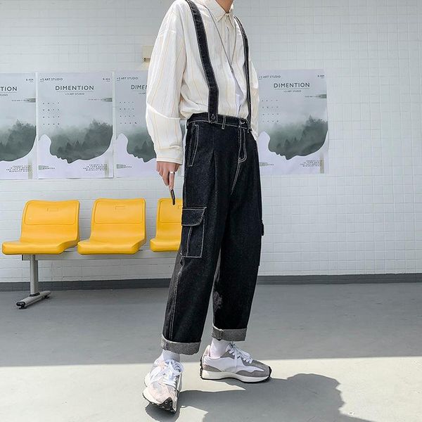 men's jeans bib straight loose trend high street wide-leg denim pants streetwear suspenders overalls hip-hop casual trousers men, Blue
men's jeans bib straight loose trend high street wide-leg denim pants streetwear suspenders overalls hip-hop casual trousers men, Blue