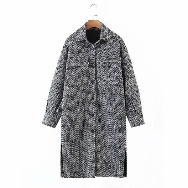 women's wool & blends 2021 women's autumn oversized casual tweed long shirt coat jacket for ladies turn down collar pocket all matc, Black
women's wool & blends 2021 women's autumn oversized casual tweed long shirt coat jacket for ladies turn down collar pocket all matc, Black