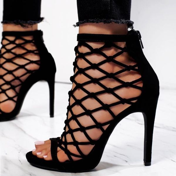 summer sandals high heels women black strappy block thin hollow out back zip size 35-40
summer sandals high heels women black strappy block thin hollow out back zip size 35-40
